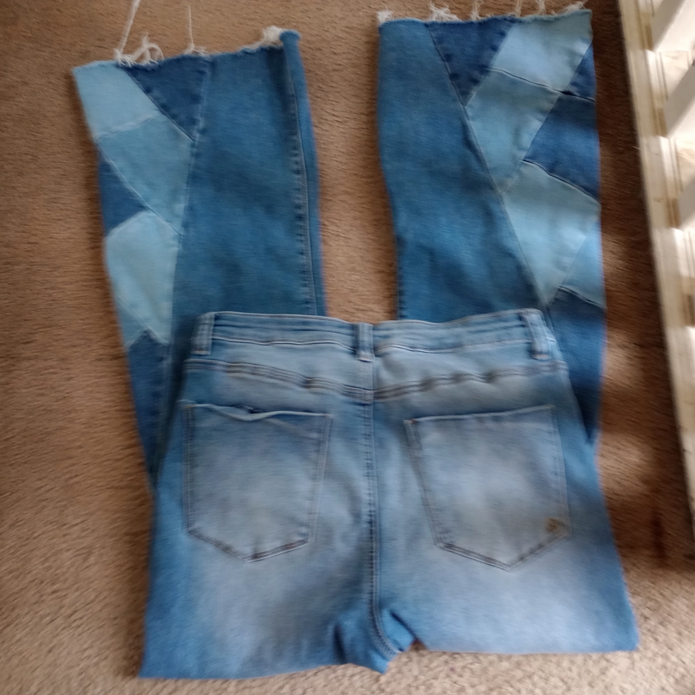 Blue Patchwork Jeans - image 5